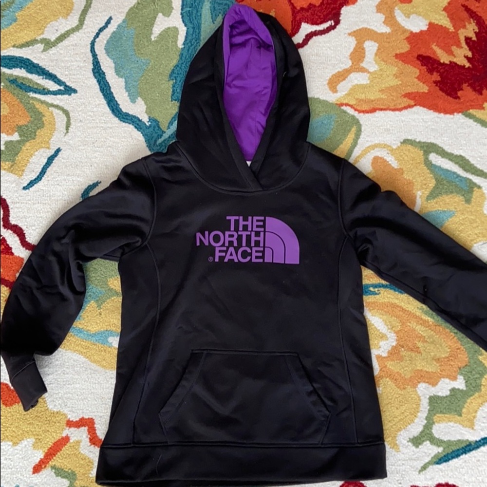 Black and purple North Face hoodie